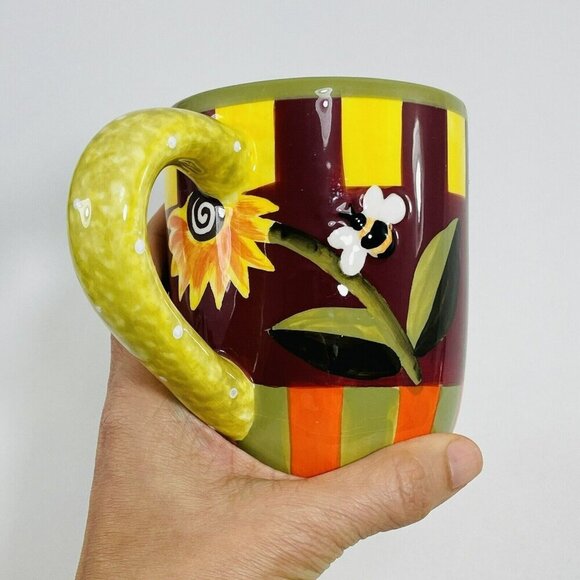 Dotti Potts Sandra Silberman Sunflower Mug Flower Bee 3D Garden Spring Summer - Picture 7 of 10